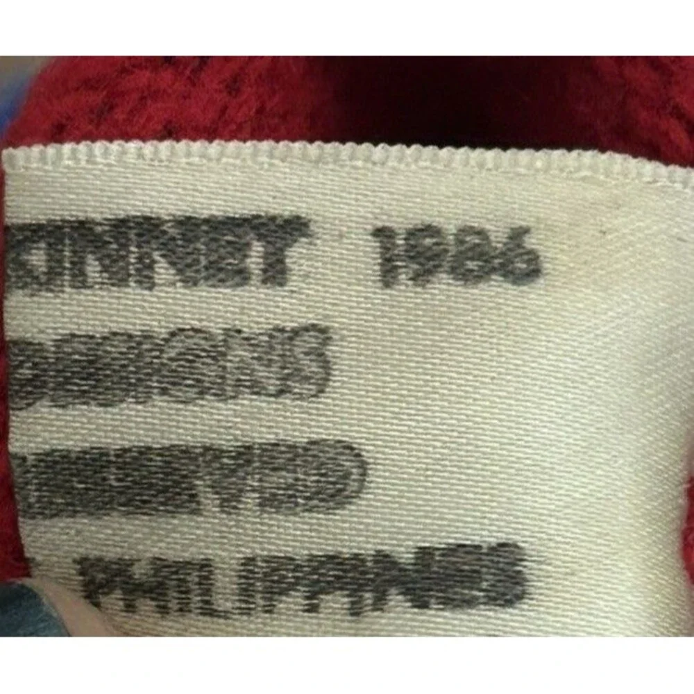 VTG 1986 Cynthia McKinnet Designs Winter Hat Mittens Set Red Blue House Novelty